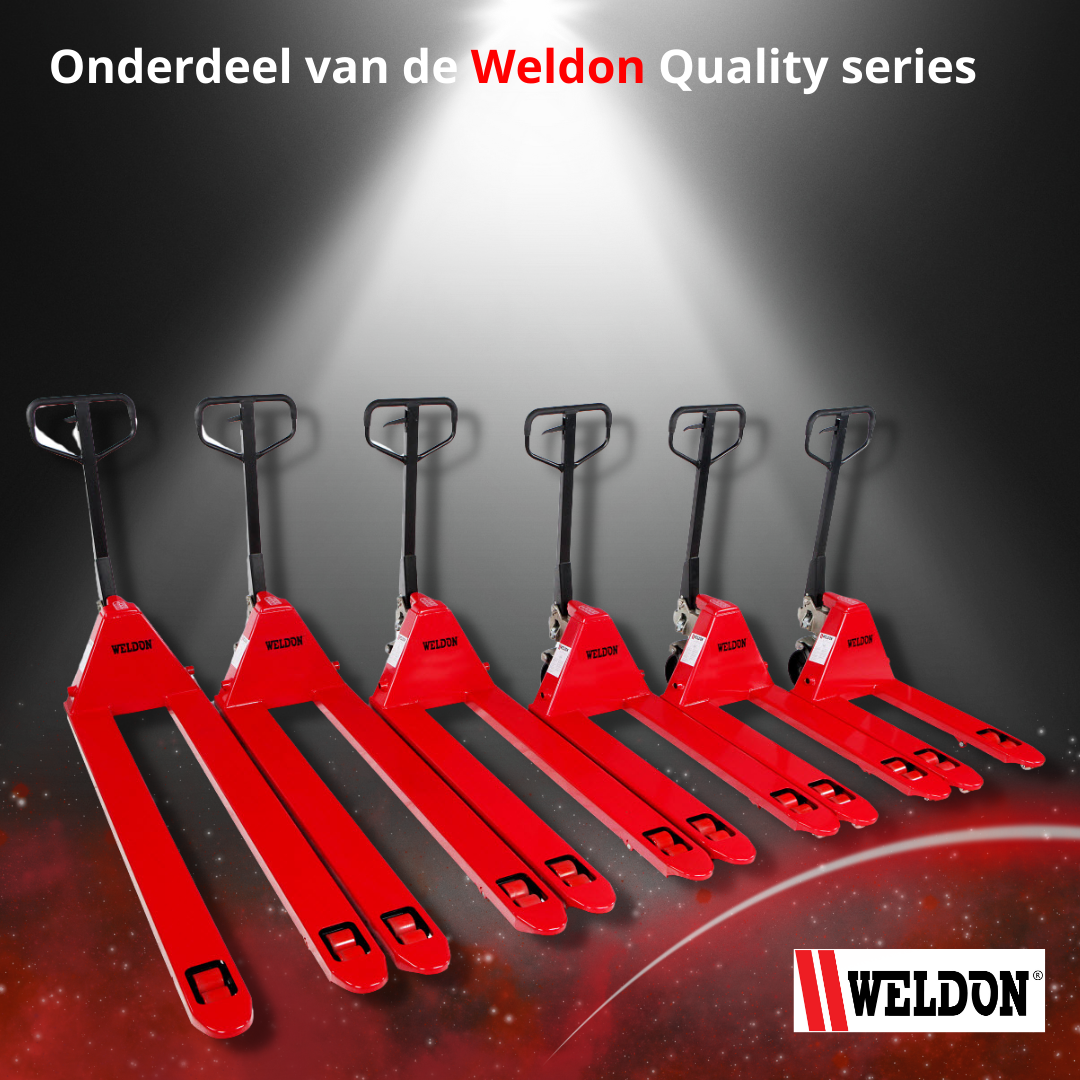 Palletwagen Quality van Weldon in diverse lengtes: kies de perfecte afmeting voor efficiënt transport en opslag van goederen.