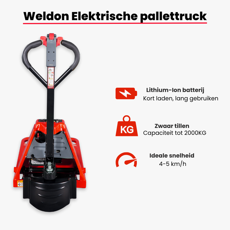 Weldon Elektrische Pompwagen breed - 2000 kg - 685x1000mm