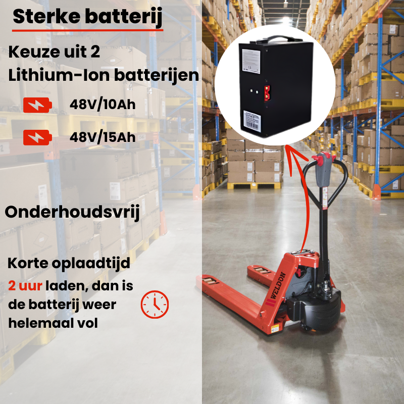 Weldon Elektrische Pompwagen breed - 2000 kg - 685x1000mm
