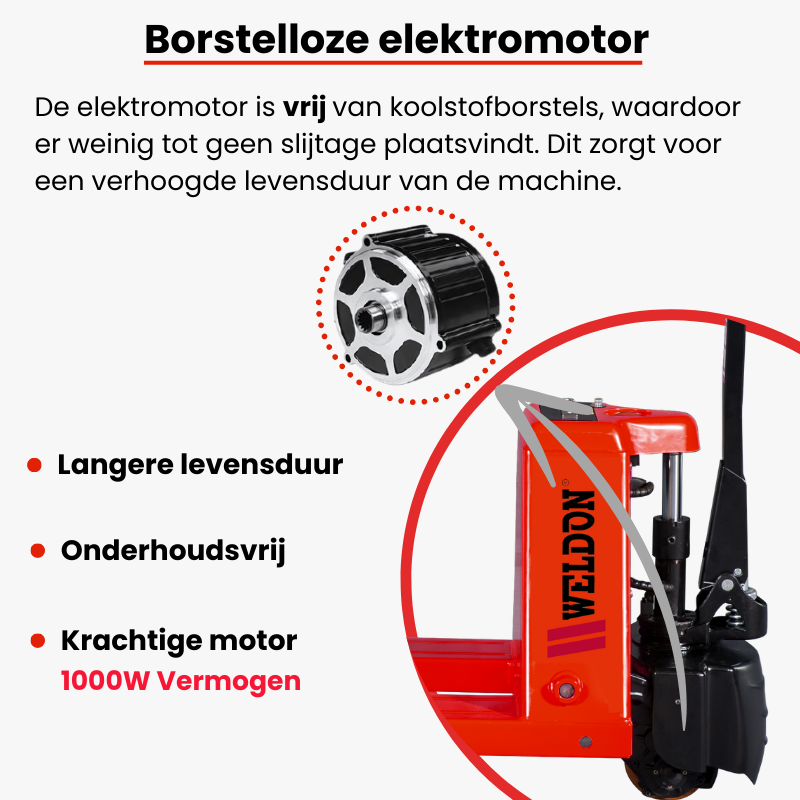 Weldon Elektrische Pompwagen breed - 2000 kg - 685x1000mm