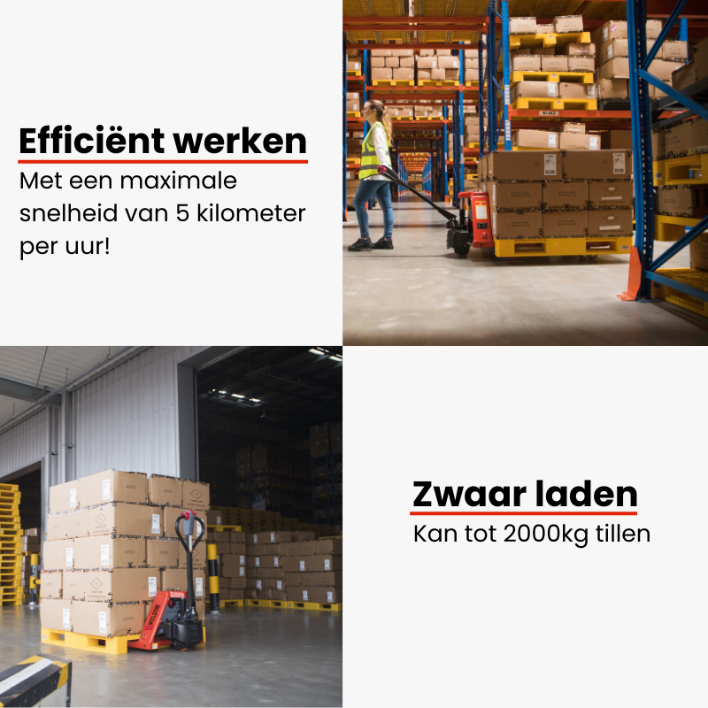 Weldon Elektrische Pompwagen breed - 2000 kg - 685x1000mm